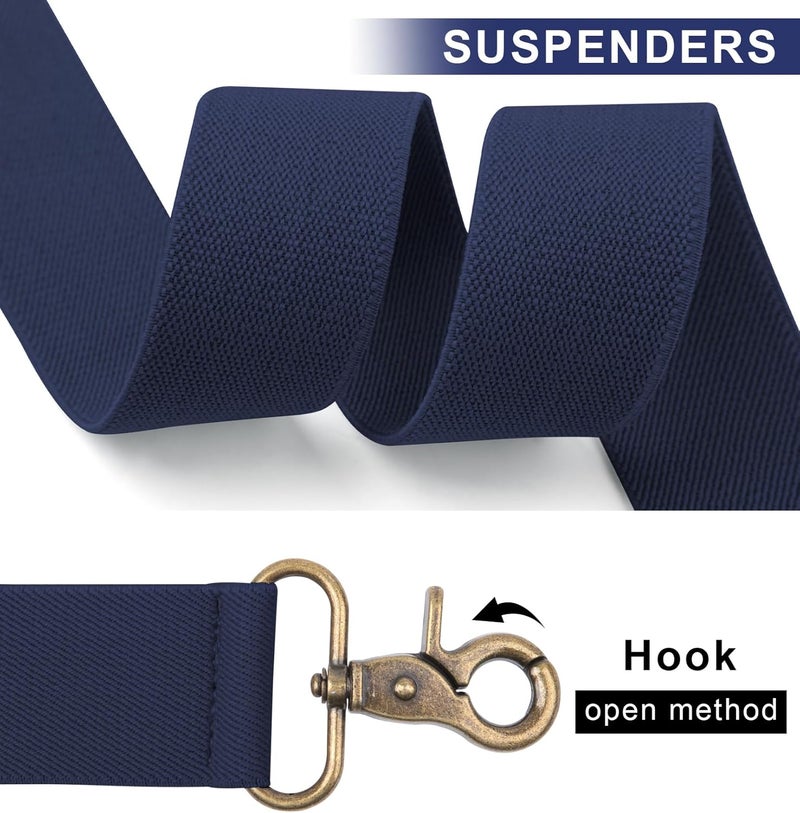 Fasker Suspenders for Men Heavy Duty 1.4 Inch Adjustable Elastic Straps X-Back Mens Suspenders - Image 5